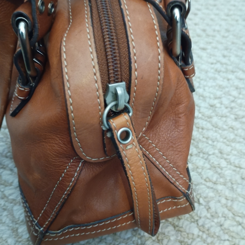 Fossil Medium Leather Shoulder Bag with Reversible Straps — Tan - Picture 11 of 14